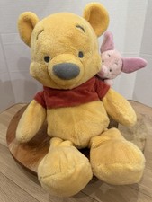Disney Parks Winnie the Pooh and Piglet on Back 16" Plush Rare