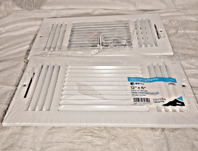EZ-FLO 12 x 6 Inch (Duct Opening) Air Vent Cover for Wall or Ceiling, Three-Way