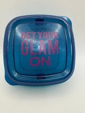 Kitchen Ware /Craft Blue Green Glitter Square 1 Cup Container Get Your Glam On