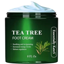 Essentially KateS Tea Tree Oil Foot Cream 8 Fl Oz - Toe Nails, Athletes Foot, Ri