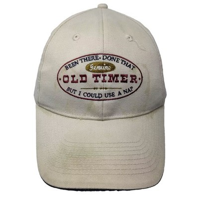 Baseball Cap Beige Blue OS Hat Old Timer Nap Embroidered Adjustable Strapback