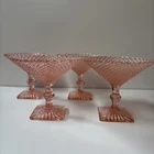 (4) Miss America 1930s Anchor Hocking Pink Depression Glass Compote Dish - Mint!