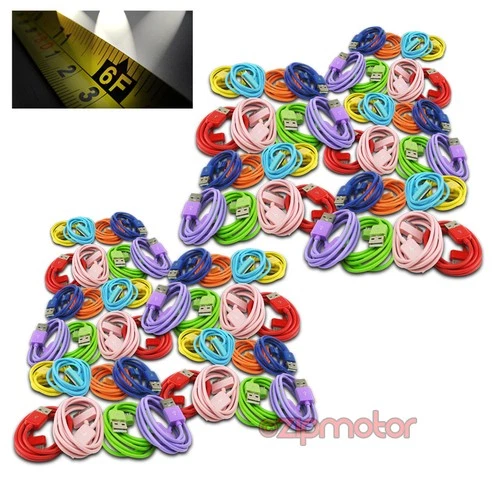 LOT 80 6FT USB SYNC POWER CHARGER CABLES IPHONE IPOD TOUCH CLASSIC NANO IPAD NEW