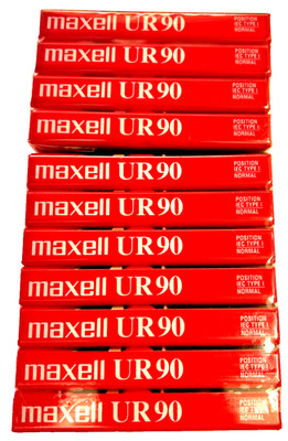 11 PACKS O MAXELL UR 90 MINUTE BLANK AUDIO CASSETTE TAPES NORMAL BIAS NEW-SEALED