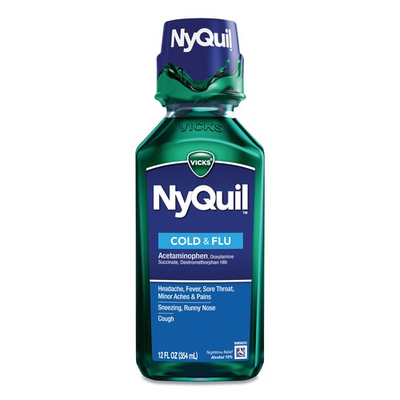 #ad Vicks NyQuil Cold and Flu Nighttime Liquid 12 oz Bottle 01426EA $117.99