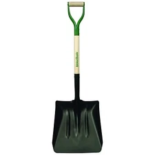 Steel Coal Shovel, 14.5 in L X 13.5 in W Blade, 27 in White Ash D-Grip Handle