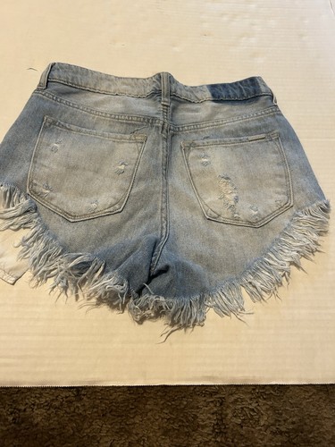 Insane Gene Los Angeles Damen kleine abgeschnittene blaue Shorts im Used-Look gebraucht N36 - Bild 4 von 4