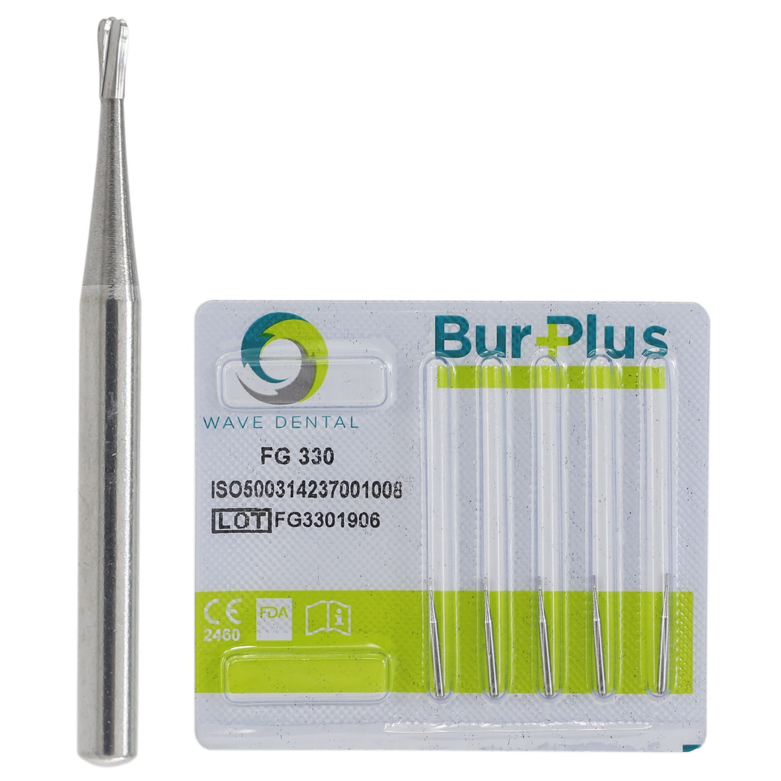 Wave Dental 330 Carbide Burs FG 330 Bur Pear High Speed Friction Grip Midwest