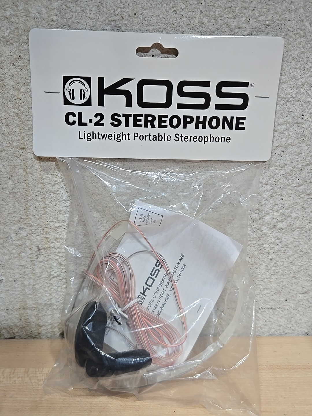 Vintage/Retro Koss CL2 Clear Transparent On-Ear Headphones 3.5mm Plug Brand New