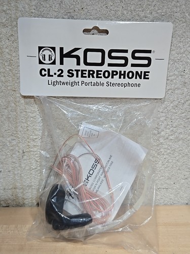 Auriculares internos transparentes transparentes Koss CL2 vintage/retro enchufe de 3,5 mm nuevos