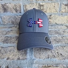 Under Armour Freedom Blitzing Mens Gray American Flag Logo Hat M/L 1362216 NEW
