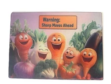 Warning Sharp Moves Ahead Cute Tempered Glass Cutting Board