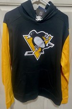 Pittsburgh Penguins Fanatics NHL Hoodie Black & Gold Xl Mens Cotton Blend
