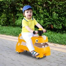 Ride on Toy Baby Dinosaur Sliding Car with Horn Music Lights Yellow