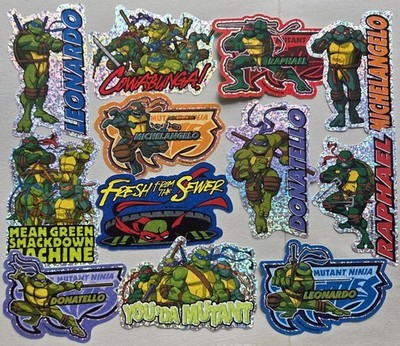 12 VTG Die-Cut 2003 TMNT Series 1 SandyLion Vending Machine Stickers Collectible