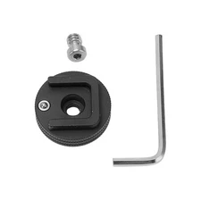 1/4in Cold Shoe Mount Adapter with Wrench Aluminum Alloy Anti Drop Cold Shoe