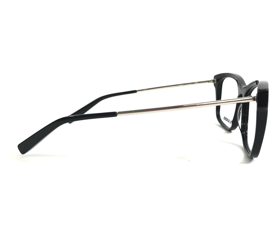 Marcos de gafas Jil Sander J4011 A negro brillante plateado cuadrado 55-16-140 Foto 3 de 4
