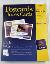 New Avery Postcards/Index Cards 8577 400 cards for Ink Jet Printers Personalize