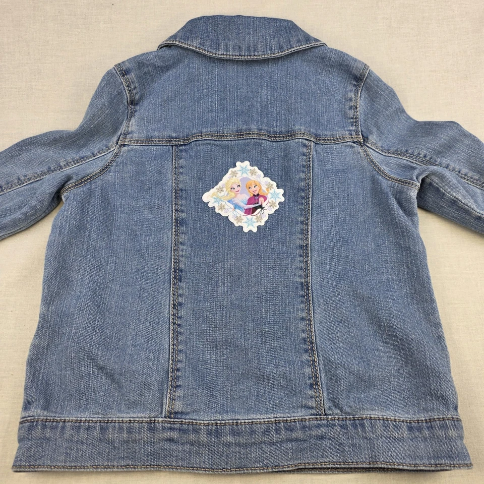 Chaqueta Princesa Disney Azul Denim Niñas Con Bolsillos Botón Frontal Talla 6/6X Foto 4 de 4