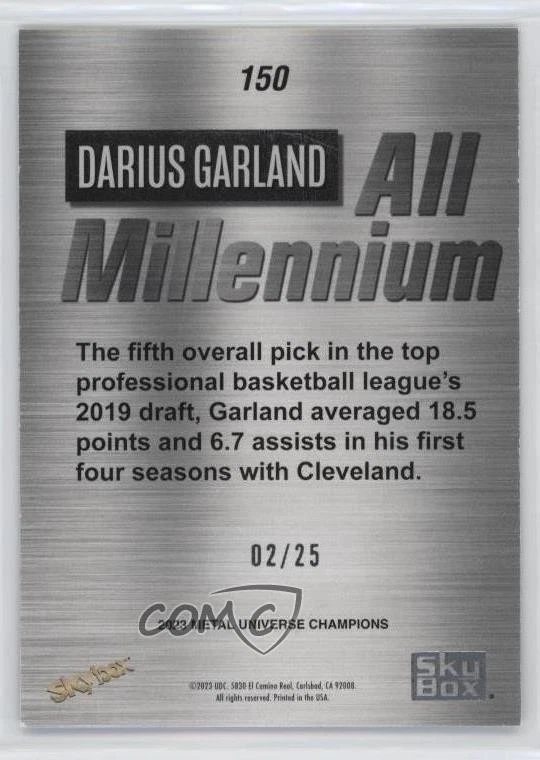 2023 Skybox Metal Universe Champions All-Millennium Orange FX /25 Darius Garland - Image 2 of 2