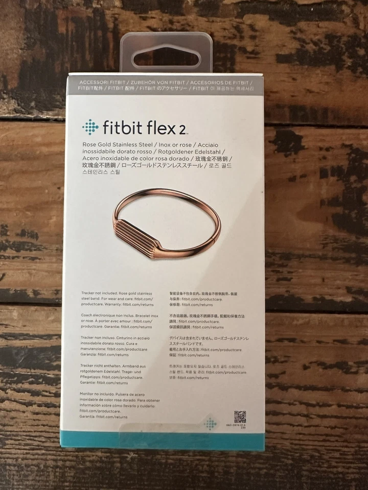 Fitbit Flex 2 Metal Bangle Bracelet Band Rose Gold Tone Size Large Retired 2016! - Image 3 of 4