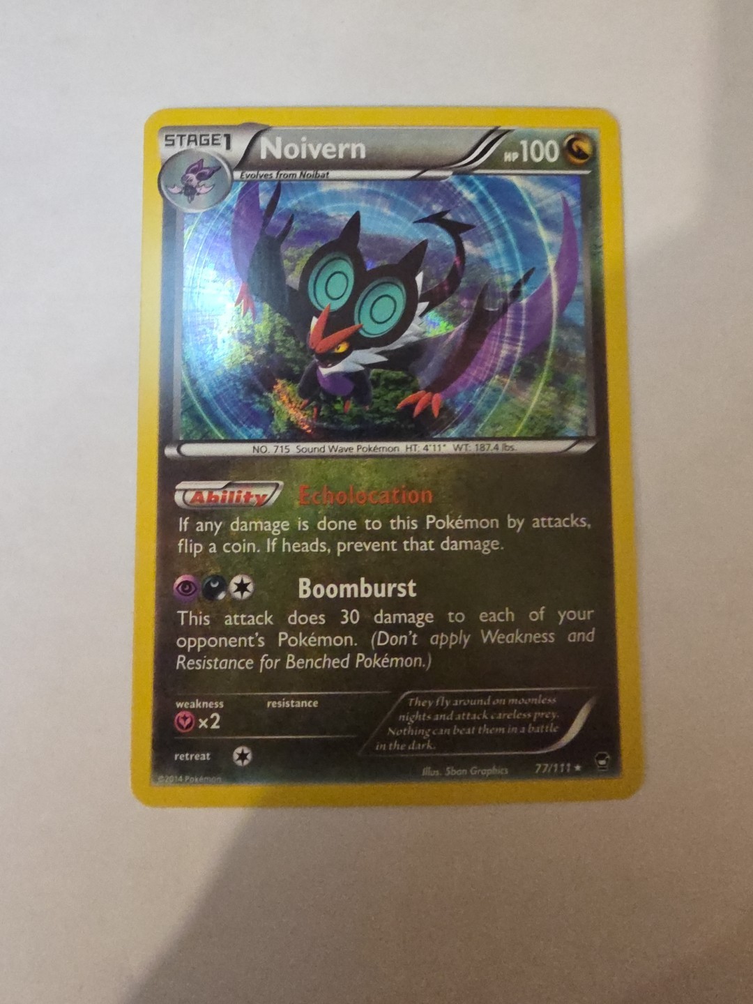 Noivern 77/111 Pokémon TCG Furious Fists Holo Rare NM