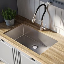 32'' Single Bowl Sink Undermount 304 Stainless Steel 18 Gauge Kitchen Basin Sink