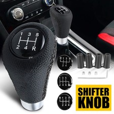 Black Leather Manual Car 5 Speed Gear Stick Shifter Shift Knob Lever Universal