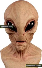 Realistic Area 51 Alien Full Head Latex Mask, Scary Creepy Prop for Adults Hallo