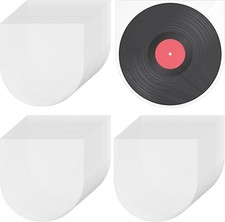 100 Pcs Vinyl Record Inner Sleeves, Anti-Static Round Bottom Inner Sleeve Tra...