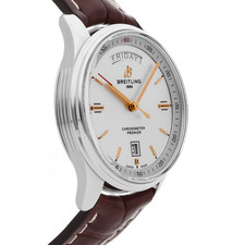 Breitling Premier Day & Date Steel Auto 40mm Silver Dial Watch A45340211G1X3 3
