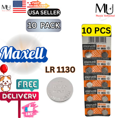 10 PCS MAXELL Fresh Stock LR1130 AG10 189 L1131 389 V10GA 1.5V BATTERY Exp 2031+