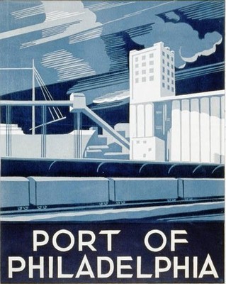 Port of Philadelphia WPA Vintage Travel Poster Print 24x36