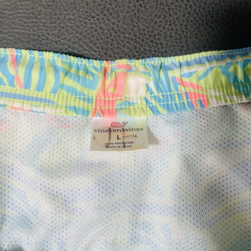 Vineyard Vines Badehose grün rosa Flaggen Shorts Gr. L gefüttert mit Kordelzug - Bild 4 von 6