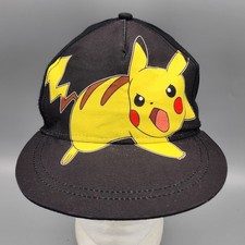Pok mon Pikachu 2016 Nintendo Game Black Yellow Snapback Youth Kids OSFM Hat