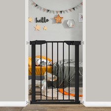 22.8"-25.5" Narrow Baby Gate for Stair, Pressure Mounted Auto-Close Pet Gate ...