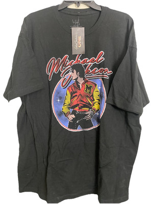 Michael Jackson Mens One Cirque Du Soleil Lettermans Tee Shirt Black Size 2XL