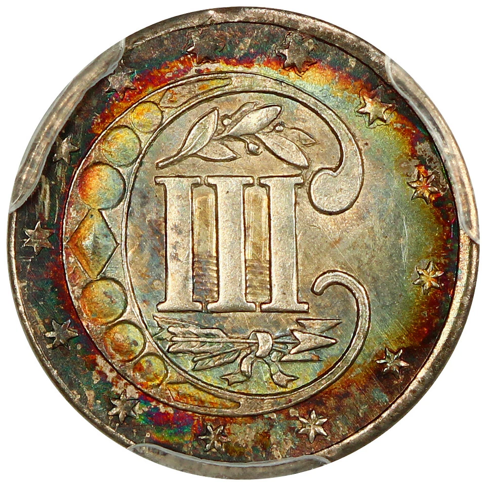 1858 3CS PCGS MS67 ex: D.L. Hansen - Image 4 of 4