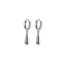 Girls 925 Sterling Silver Teardrop SMALL Huggie Hoop Drop Dangle Earrings A1649