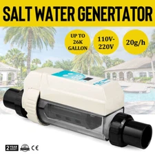 Pool Chlorine Generator Flow Switch System 26k Gallon Capacity Pool Salt 110V