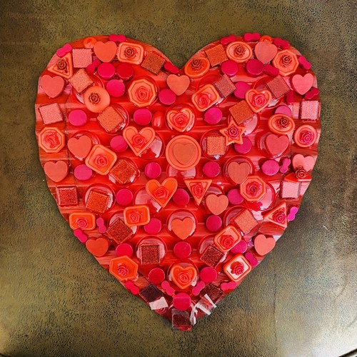 Be My Valentine Heart Assemblage Art - Picture 11 of 12