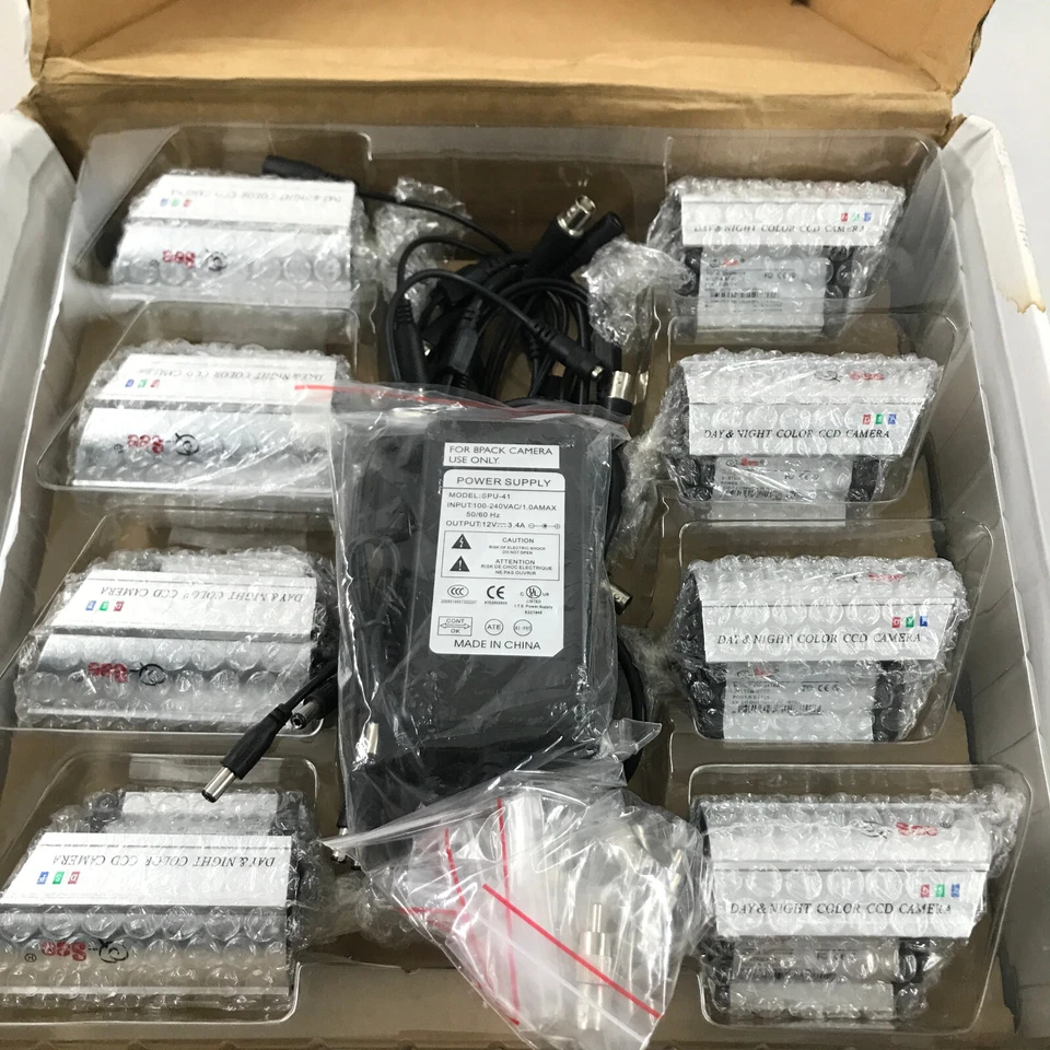 Lot Of 8 Q-See QD28414 Day & Night Color CCD Cameras with Accessories New In Box - Image 3 of 4