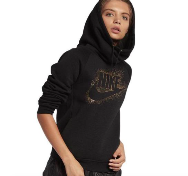 nike metallic logo hoodie