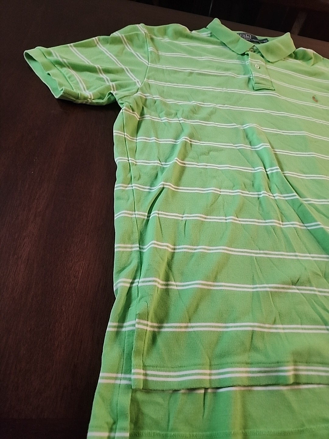 Polo Vintage Ralph Lauren Uomo Camicia Media Verde Golf Lime Neon Pony Logo anni '90