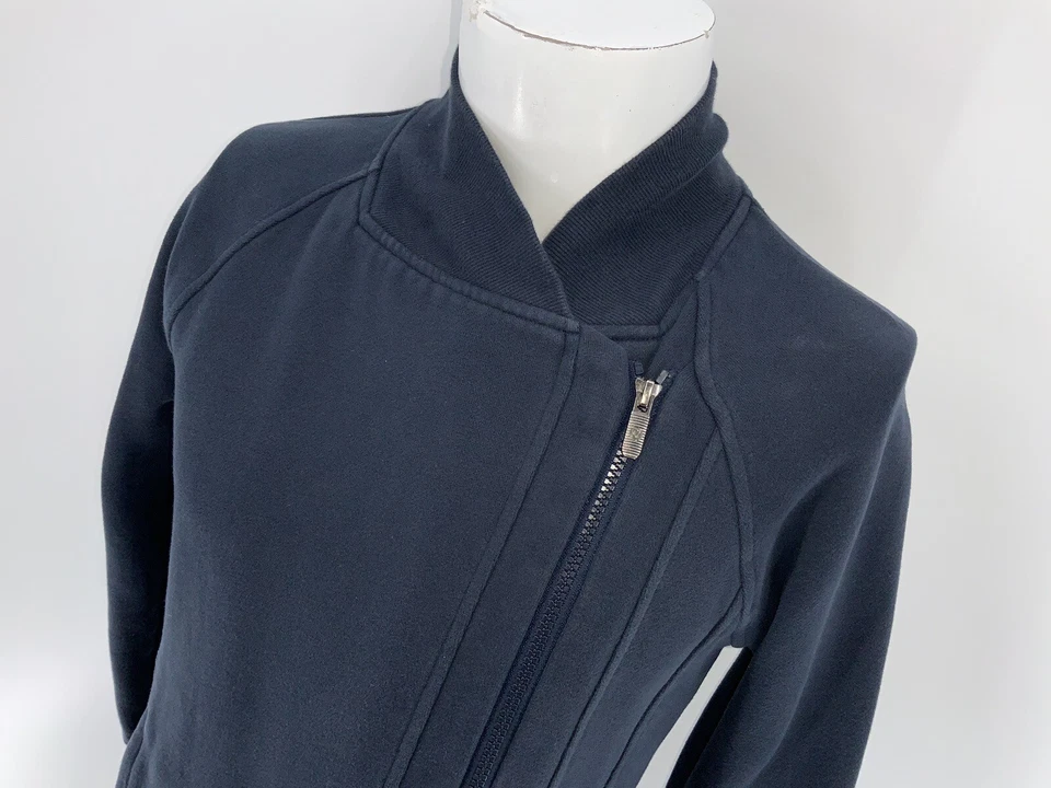 Chaqueta Lululemon Talla 6 Mujer Azul Algodón Poli Larga Descentrado Cremallera YGI N4-23 Foto 3 de 4