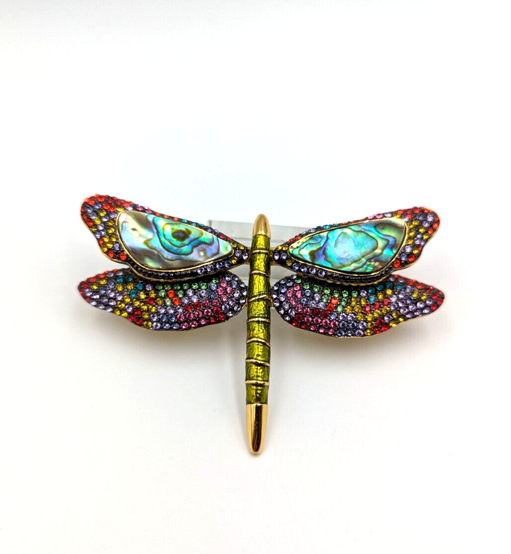 Joan Rivers Big Statement Dragonfly Multicolor Ab… - image 1