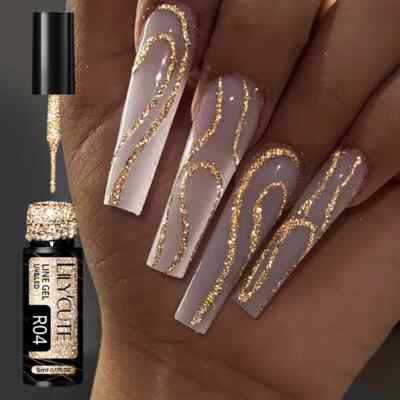 5ML Champagne Gold Reflective Glitter Liner 