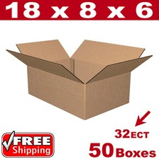 50 - 18x8x6 Cardboard Boxes Mailing Packing Shipping Box Corrugated Carton