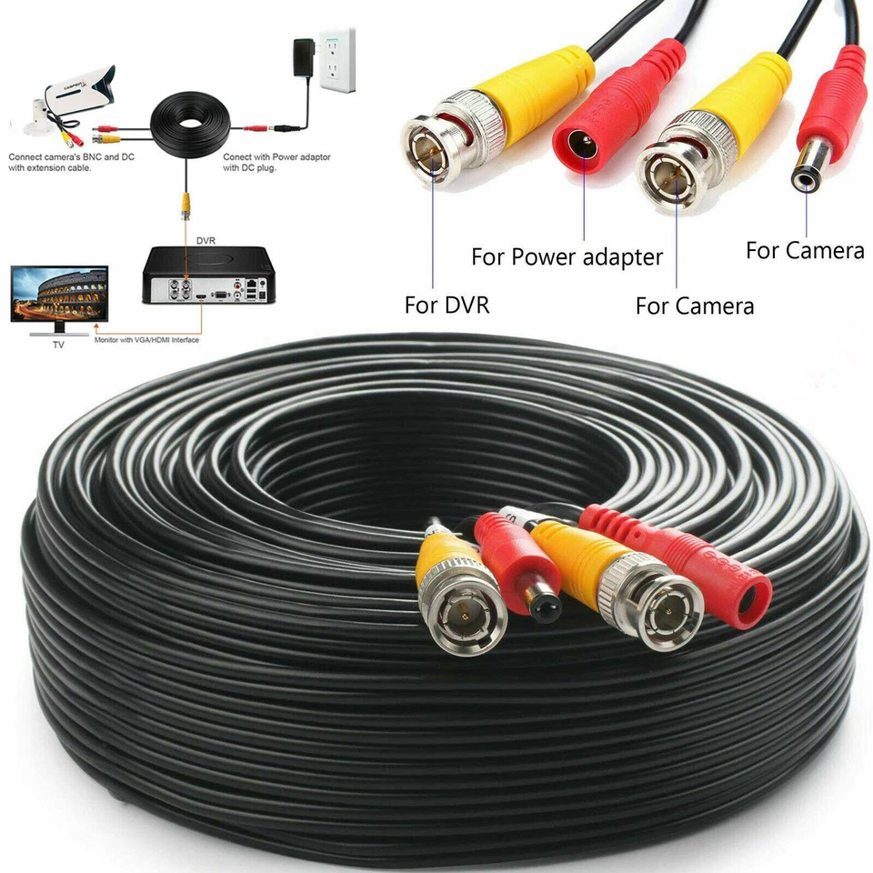 BNC DC Power CCTV Cable 5M-40M Lead for Security Camera DVR Video Extension - Image 3 of 4