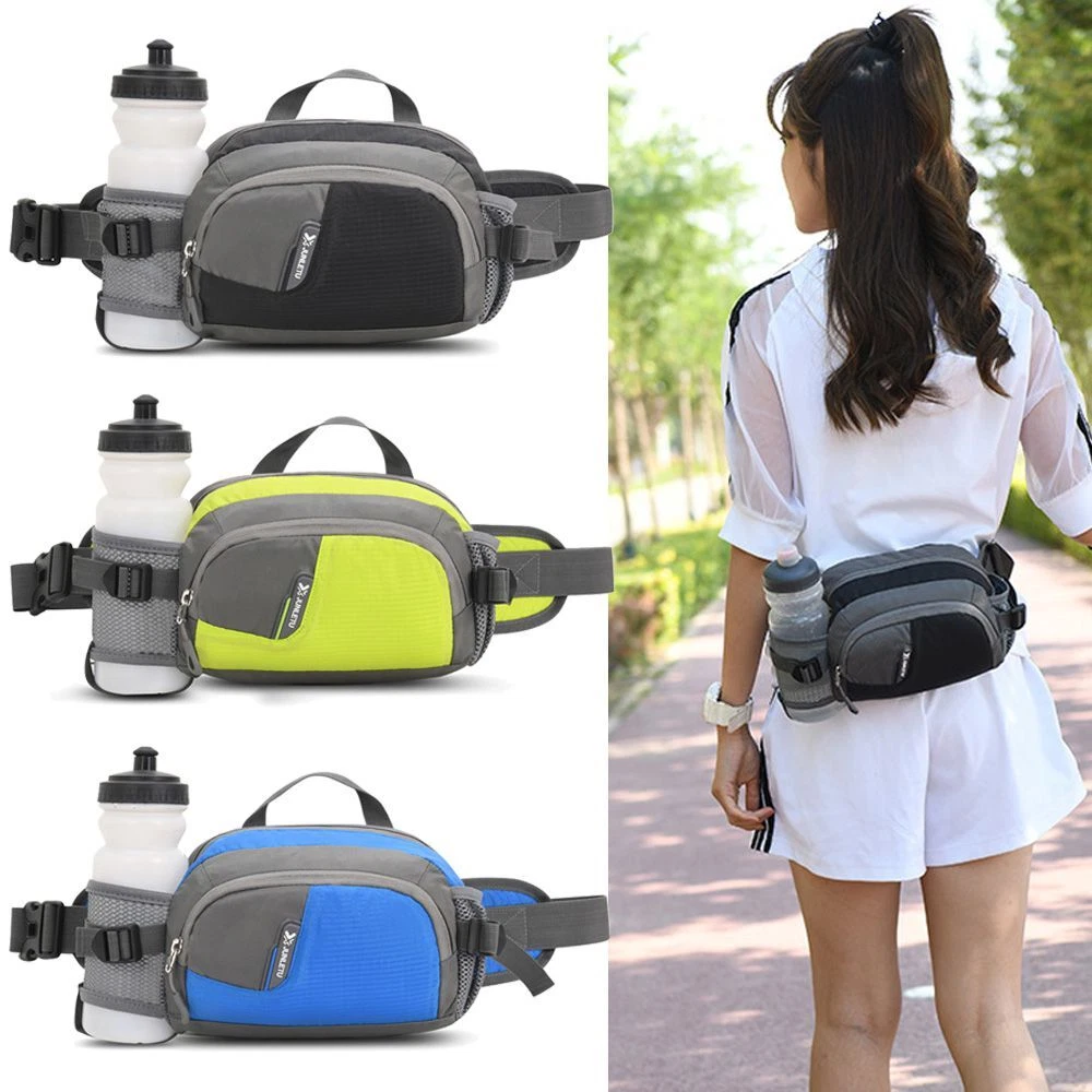 Hiking Camping Large Bum Bag with Bottle Holders Running Belt Bag